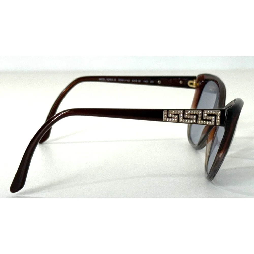Versace 4264-B 57016 Sunglasses Frames Only, Brown Greca, 140mm, Made In Italy